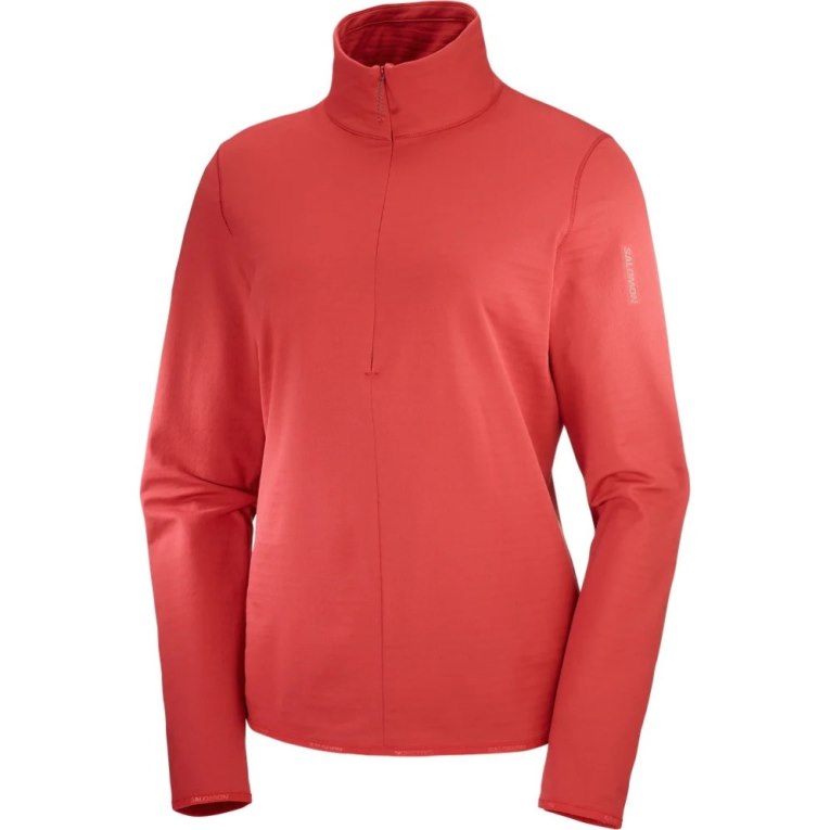 Red Salomon Essential Lightwarm Half Zip Women's Jackets | PH 60372G